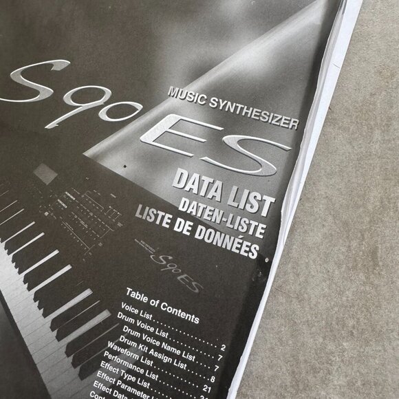Yamaha S90ES Owner's Manual + Data List Booklet Synthesizer Guides - Picture 2 of 7